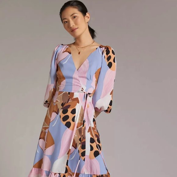 Anthropologie Dresses & Skirts - Anthropologie Bloom Wrap Midi Dress